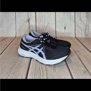 Asics Women's Size 9W Gel Contend 7 Black Low Top Lace Up Running Shoes